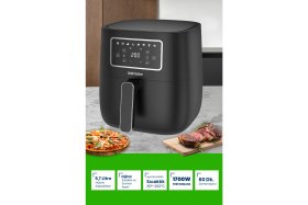 Resim Goldmaster Cookblack 23 Parça Airfryer Sıcak Hava Fritöz Avantajlı Elektronik Evlilik Paketi Mutfak Çeyiz Seti 