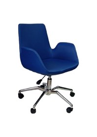 Resim Bilgisayar Sandalyesi Örümcek Yıldız Ayaklı Mavi Suni Deri Bilgis 