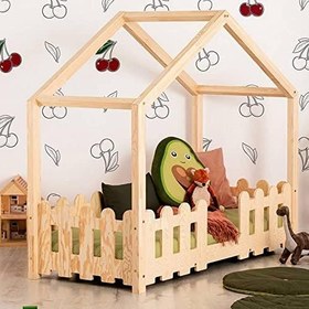 Resim Markaawm Çocuk Karyola Montessori Yatak Doğal Çam Cone 