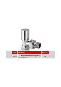 Resim E.D.P. Radyatör Havlupan Vanası 1/2' Krom Köşe Prinç Volanlı 