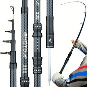 Resim 2.1M ila 3.6M (6.9 ila 11.8Ft) boyutlarında mevcut olan Süper Sert Karbon Fiber Olta Çubukları, Kaymaz Tutuşlar ve Metal Uçlar ile Donatılmış, Deniz Kaya Balıkçılığı, Sualtı Atış ve Uzun Mesafe Atış için İdealdir. 