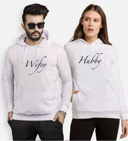 Resim Tshirthane Hubby Wifey Sevgili Kombinleri Kapüşonlu Kombini (528220988) 