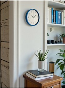 Resim 36 Cm Mavi Sade Dekoratif Duvar Saati Çok Renkli 