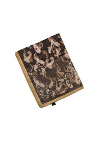 Resim Mim Eşarp Enba Etnik Desenli Soft Pamuklu Şal 75x190 Cm Acı Kahve 