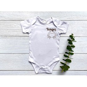 Resim Çıtçıtlı Organik Kumaş Yengeç Burcu Zıbın Beyaz 