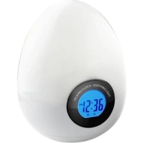Resim Beverly Dijital Seyahat Çartı Saat Snooze Başucu Saati Termometre Tarih Hava Durumu 2 Beyaz Yumurta USB ve Pil Gücü (Yurt Dışından) 