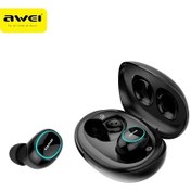 Resim Siyah Awei T60 Mini Kulak İçi Kulaklık Rgb Işıklı Spor Kablosuz Kulaklık 5.3 Bluetooth Kulaklık Hifi Hd Sesli Arama Kulaklık Oyun 