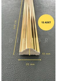 Resim Diecor Dekoratif Polistren 15 Adet 2,5 Cm Gold Duvar Çıtası Beyaz 2,5 Cm Model:xa209 