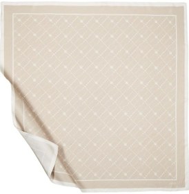 Resim İpekevi Twill İpek Eşarp - Monogram - Vizon - Kahve Gold 