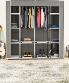 Resim Bez Dolap 12 Raflı Mega Boy Gri Çok Amaçlı Plastik Gardırop Gri 