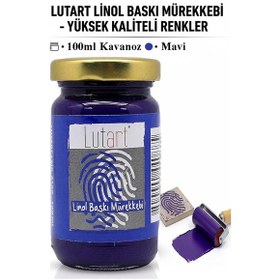 Resim Linol Mürekkebi 100 Ml 1 Adet Lutart Linol Baskı Boya Mürekkebi Blok Baskı Sanat Su Bazlı Matbaa Mürekkebi Hobi Mavi 