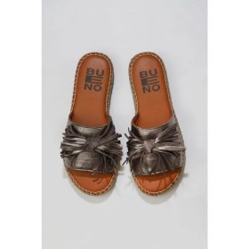 Resim Bueno Shoes Vizon Deri Kadın Düz Terlik 