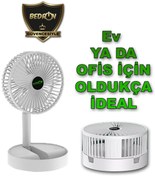 Resim 3D Vantilatör Fan Katlanabilir Taşınabilir Şarjlı 3 Kademe Mini Fan Soğutucu Masaüstü 