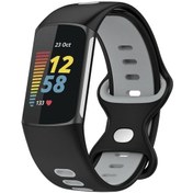 Resim Sones Fitbit Charge 5 Akıllı Saat Spor Su Geçirmez İki Renkli Silikon Bant 