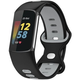 Resim Sones Fitbit Charge 5 Akıllı Saat Spor Su Geçirmez İki Renkli Silikon Bant 
