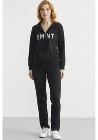 Resim Fermuarlı Oversize Eşofman Takım - Siyah Siyah 