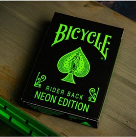 Resim Bicycle Neon Rider Back Green-glo Deck Premium Oyun Kağıdı İskambil Kartları Destesi 