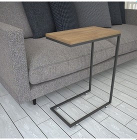 Resim Callen Yan Sehpa & Tekerlekli Servis Sehpası Metal Kafkas Meşe 