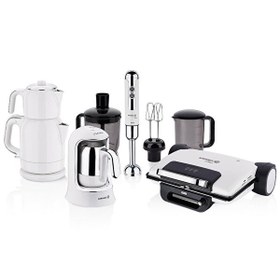 Resim Korkmaz A1824 Vanilya 14 Parça Elektro Set Beyaz Çeyiz Paketi 