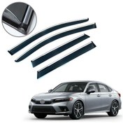 Resim Honda Civic Fe1 Uyumlu Krom Çıtalı Cam Rüzgarlığı 2021- 