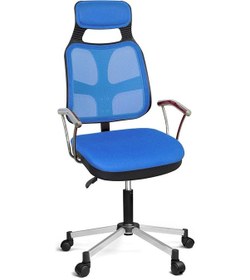 Resim Türksit AS File Çalışma Koltuğu Metalik Gri Boyalı Ayak Mavi 