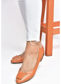 Resim Fox Shoes P726776309 Turuncu Toka Aksesuarlı Kadın Babet Turuncu 
