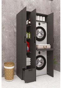Resim Mdf Çamarış Makinesi Ve Kurutma Makinesi Dolabı Çekmeceli Kapaklı Antrasit 