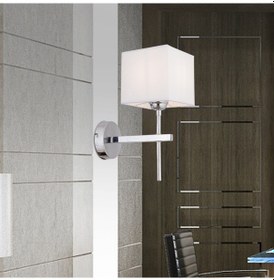 Resim Rory Tekli Beyaz Şapkalı Krom Duvar Lambası Yatak Odası Yatak Başı Banyo Için Modern Aplik 