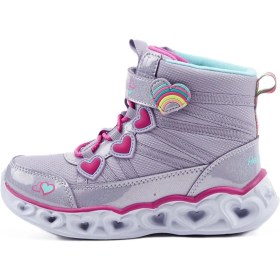 Resim Skechers Lights-Sweet Styling Kids Sneaker Işıklı Bilekli Lastik Bağcıklı Cırtlı Günlük Çocuk Ayakkabısı Mor 