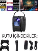 Resim Qifit Oyun Canavarı Projeksiyon 1080P 4K Ultra Hd 5G Hz Wifi 5000:1 Kontrast 3Gb Ram 2 Kol Hediye 