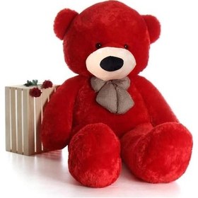 Resim Papyonlu Sevimli Peluş Şaşkın Ayı 80 Cm - Sevgiliye Özel Hediye 001 