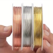Resim DIY Mücevher Yapımı için 3 Adet Bakır Tel: El Yapımı Bileklikler, Kolyeler ve Aksesuarlar - 0.2-1.0mm Kalınlık - Boncukçuluk, Tel Sarmalama ve El Sanatları için Uygun 