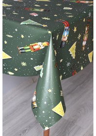 Resim Elyaf Silinebilir Pvc Muşamba Masa Örtüsü 1201-2admschristmas Yeşil 