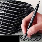 Resim 4'lü Dual-Ucunu Kalıcı Marker Paketi - Alkol Bazlı, Siyah, İnce & Kürek Uc, Tüysüz Olmayan, Çok Yüzeyli Kullanım İçin Çizim, Skçe, Ofis, Okul & El Sanatları İçin 14+ Yaş 