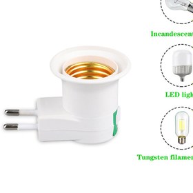 Resim Derwell Yeni E27 Led Işık Lamba Ampuller Soket Taban Tutucu Ab/abd Fiş Adaptörü On/off Anahtarı Tak Çalıştır 
