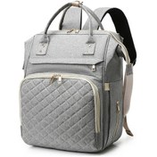 Resim Taşınabilir Bezi Çanta Sırt Çantası Büyük Kapasiteli Gri Gri 