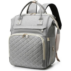 Resim Taşınabilir Bezi Çanta Sırt Çantası Büyük Kapasiteli Gri Gri 