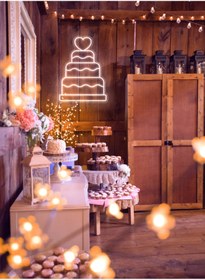 Resim HONEY CONCEPT düğün pastası neon led 