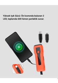 Resim Su Geçirmez Bisiklet Işığı 5000 Mah Powerbankli Ön Far 
