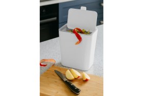 Resim Flip 6 Lt Banyo Mutfak Tezgah Üstü Çöp Kovası Beyaz 