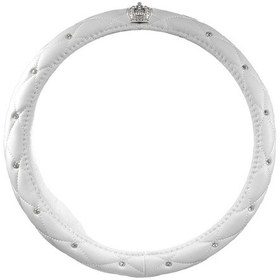 Resim Yystore Araç Direksiyon Aksesuarları Süslemek Deri Malzeme Evrensel Model Beyaz Kapalı 