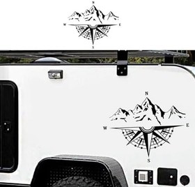 Resim Araba Yan kapısı Için Büyük Vinil Pusula çıkartmaları, Kamyon SUV Offroad araçları Için su Geçirmez Güneşsiz Bir çıkartma, dayanıklı Ve şık (BLACK) 