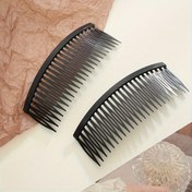 Resim 2 adet Kadınlar için Şık, Minimalist Bölünmüş Fırçalar ile Geniş Dişli Büyük Siyah Saç Çıtçıtları - Saçları Çözmek ve Şekillendirmek İçin Mükemmel, Saç Şekillendirme Çıtçıtları | Zarif Saç Çıtçıtları | Plastik Saç Fırçası, Saç Fırçaları 
