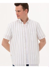 Resim Pierre Cardin Erkek Haki Kısa Kollu Gömlek 50269430-vr027 Haki 