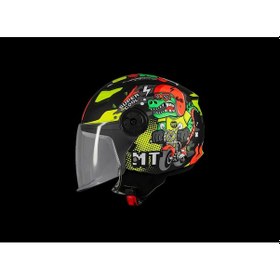 Resim Mt Helmets Mt Çocuk Lıte Dino A1 Motosiklet Kaskı Siyah 