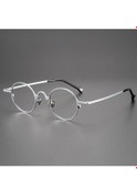 Resim Willowhaven Süper Hafif Titanyum Retro Yuvarlak Gözlük Çerçevesi - Silvery Tam Çerçeve Uniseks 12+ 