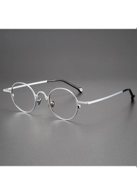 Resim Willowhaven Süper Hafif Titanyum Retro Yuvarlak Gözlük Çerçevesi - Silvery Tam Çerçeve Uniseks 12+ 