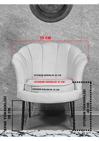 Resim Zafir Tekli İstiridye Krom Kaplama Telli Ayak Çay Seti Koltuk Tekli Berjer , Balkon, Salon, Ofis Bordo 