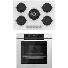 Resim Ferre Steam Plus 75 Serisi QEP64CB-RS036 2li Cam Ankastre Set 