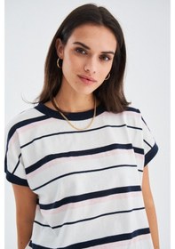 Resim Peraluna Marıne Blouse & Shorts %100 Pamuk Yazlık Kadın Triko Şor Lacivert 
